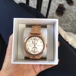 Rose Gold Fossil Watch